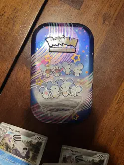 Full Paldean Fates Mini Tin [Maushold] - Pokemon - Opened. No Idea What’s In It - Image 1
