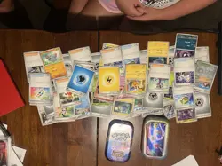 Full Paldean Fates Mini Tin [Maushold] - Pokemon - Opened. No Idea What’s In It - Image 2