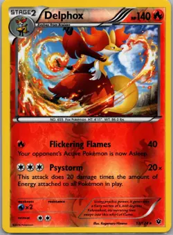 Delphox 13/124 Rare Fates Collide Pokemon Reverse Holo Near Mint - Image 1
