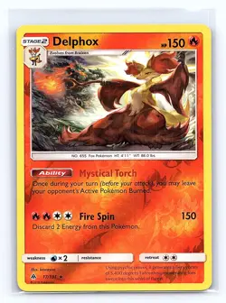 Delphox 17/131 Holo Rare Forbidden Light Pokemon Reverse Holo Moderately Played - Image 1