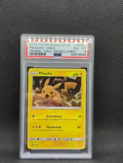 Pikachu 2019 Collector’s Chest SM227 Promo Pokemon Card Rare - PSA 8 - Image 2