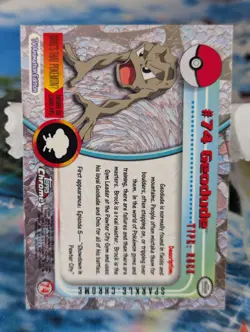 Geodude 2000 Topps Chrome Card SPARKLE CHROME Pokemon TV #74 LP+ - Image 2