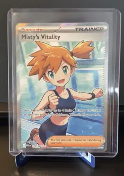 Misty's Vitality 111/084 PITCH BLACK Trainer Full Art Holo English Pokemon Card - Image 1