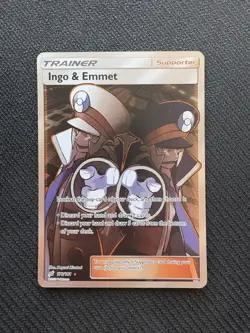 Ingo & Emmet Pokemon Card Full Art Holo Ultra Rare SM - Team Up 176/181 NM - Image 1