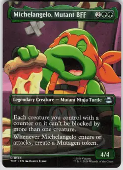 Michelangelo Mutant BFF Borderless 198 TMNT Magic the Gathering - Image 1