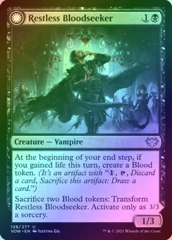 Restless Bloodseeker // Bloodsoaked Reveler Foil Innistrad: Crimson Vow MTG - Image 1