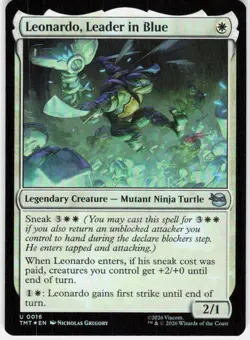 Leonardo Leader in Blue Foil 16 Teenage Mutant Ninja Turtles Magic the Gathering - Image 1