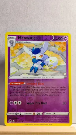 Meowstic [MP] - Pokemon TCG Silver Tempest 082/195 [Reverse Holo Uncommon] - Image 1