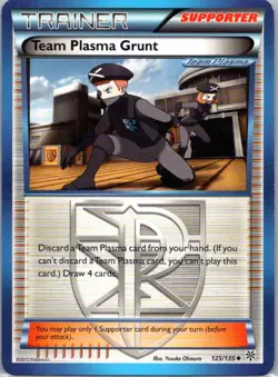 Pokemon TCG Team Plasma Grunt 125/135 Plasma Storm NM - Image 1