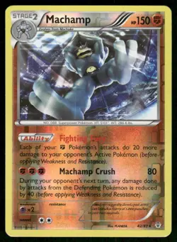 2016 Pokemon Machamp Holo Rare Generations 42/83 Reverse Holo HP - Image 1