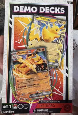 Pokemon Demo Decks Pikachu ex & Charizard ex Factory Sealed 2024 Level 1 - Image 1