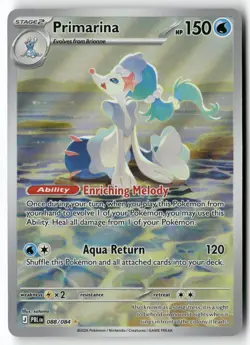 PRIMARINA 088/084 ILLUSTRATION RARE PITCH BLACK POKEMON HOLO NEAR MINT - Image 1