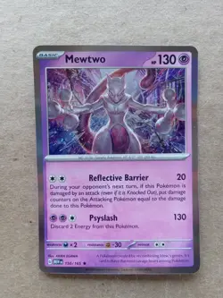 Mewtwo 150/165 Rare 151 Pokemon Holo Near Mint - Image 1