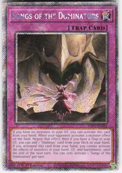 Songs of the Dominators Platnium Secret Rare RA05-EN081 Yugioh - Image 1