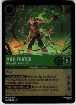 Milo Thatch Getting His Hands Dirty Foil 82/204 Wilds Unknown Disney Lorcana - Image 1