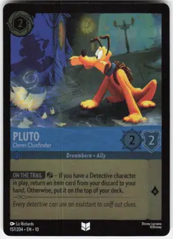 Pluto Clever Cluefinder Foil 157/204 Whispers in the Well Disney Lorcana - Image 1