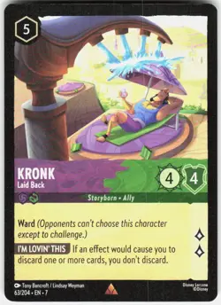 Kronk Laid Back 63/204 Archazia's Island Disney Lorcana - Image 1