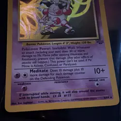 Wizards of the Coast Pokemon TCG Mr. Mime 6/64 Jungle Holo Rare Eng HP40 1999 - Image 3