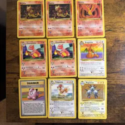 Lot of (9)Pokemon 1st Edition Cards One Holo - Image 1