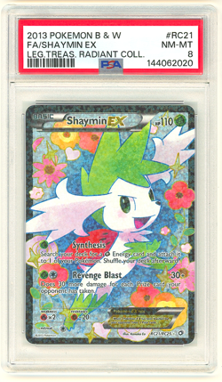 2013 POKEMON B&W LEGENDARY TREASURES RADIANT COLL FULL ART SHAYMIN EX #RC21 PSA8 - Image 1