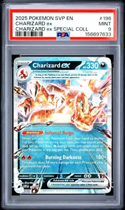 PSA 9 2025 Pokemon Charizard ex SVP 196 Black Star Promo - Image 1