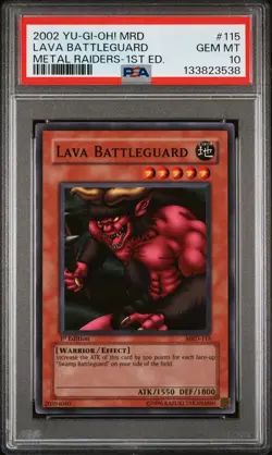 2002 YU-GI-OH! MRD-METAL RAIDERS 1ST EDITION #115 LAVA BATTLEGUARD PSA 10 - Image 1