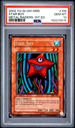 2002 YU-GI-OH! MRD-METAL RAIDERS 1ST EDITION #109 STAR BOY PSA 10 - Image 1