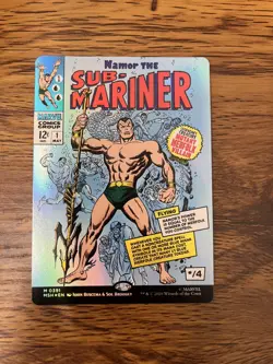 Namor The Sub-Mariner Comic Cover FOIL - Marvel Super Heroes - Near Mint MTG - Image 1