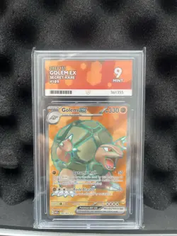 Pokemon TCG Golem EX 189/165 151 English Ultra Rare Card Ace Graded 9 - Image 1