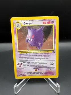 Gengar 5/62 Fossil Holo Vintage Pokemon Card 1999 HP - Image 1