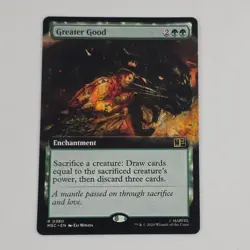 MTG Greater Good 0380 Rare Extended Art Marvel Super Heroes Commander Card NM+ - Image 1