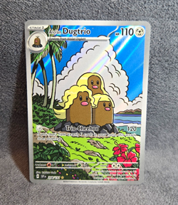 Pokemon TCG Alolan Dugtrio Sv08 Surging Sparks 208/191 IR Holo FA 110HP Eng - Image 1