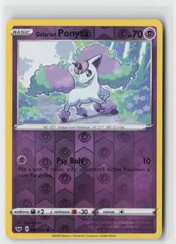 GALARIAN PONYTA REVERSE HOLO COMMON SSH SWORD & SHIELD POKEMON 081/202 NM - Image 1