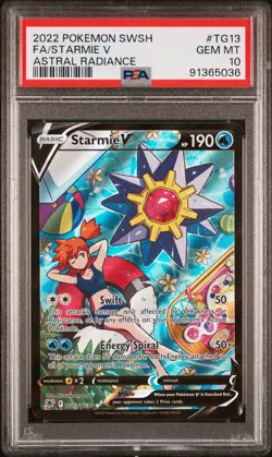2022 POKEMON SWORD & SHIELD ASTRAL RADIANCE #TG13 FULL ART/STARMIE V PSA 10 - Image 1