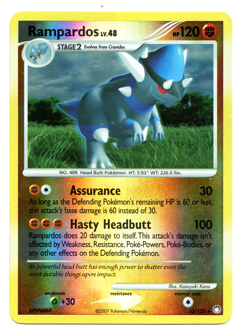Rampardos - 33/123 - Pokemon Mysterious Treasures Reverse Holo LP - Image 1