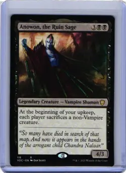 MTG VOC Anowon, the Ruin Sage 118 R Legendary Creature Vampire Shaman - Image 1