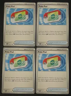 4x Poke Pad 198/217 ME: Ascended Heroes Pokemon Playset X4 NM - Image 1
