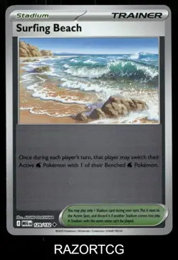 SURFING BEACH 129/132 UC MEGA EVOLUTION POKEMON REVERSE HOLO NM/M - Image 1