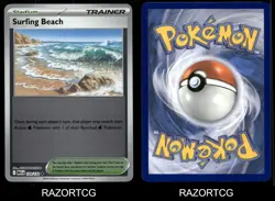 SURFING BEACH 129/132 UC MEGA EVOLUTION POKEMON REVERSE HOLO NM/M - Image 3