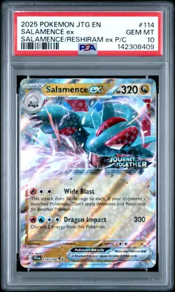 2025 POKEMON JTG EN-JOURNEY TOGETHER #114 SALAMENCE EX PSA 10 - Image 1