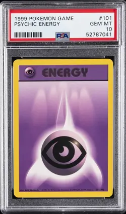 1999 POKEMON BASE SET UNLIMITED #101 PSYCHIC ENERGY PSA 10 - Image 1