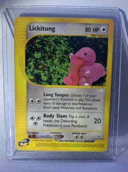 Pokemon TCG Lickitung 90/147 Aquapolis Regular Common Unlimited English 80 LP - Image 1