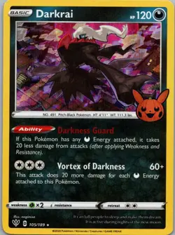 Pokemon TCG Darkrai 105/189 Darkness Ablaze Holo NM - Image 1