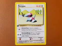 Porygon Base Set 39/102 Regular 1st Edition Uncommon German Card Pokemon TCG NM - Image 1