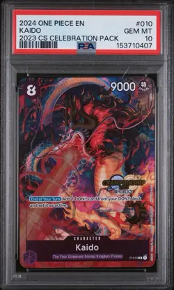 One Piece Kaido P-010 2023 Championship Celebration Pack English Card PSA 10 💎 - Image 1