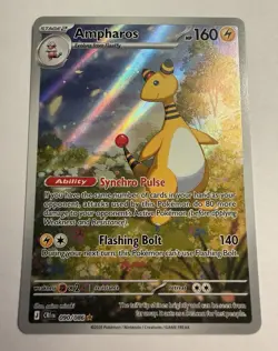 Ampharos 090/086 CR1 English Rare Holo 2026 160HP Stage 2 Pokemon TCG - Image 1