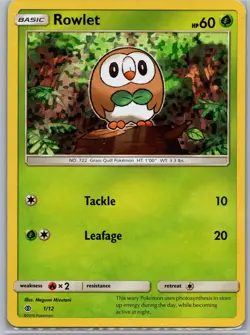 ROWLET 001/012 HOLO PROMO MCDONALD'S PROMOS 2017 POKEMON HOLO DAMAGED - Image 1