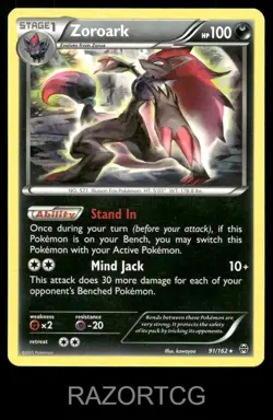 ZOROARK (XY BREAKTHROUGH) 91/162 R DECK EXCLUSIVES POKEMON LP - Image 1