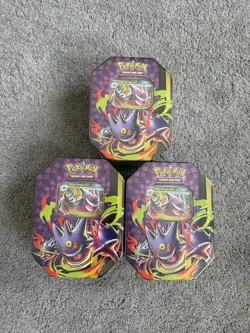 Pokemon Mega Moonlit TCG - Gengar Tin x3 - NEW & SEALED ✅ FAST 🚚 - Image 1