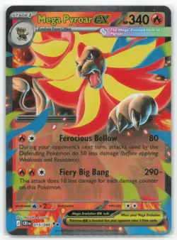 Pokemon Mega Pyroar EX Chaos Rising #015/086 Double Rare Holo Near Mint - Image 1